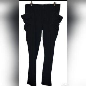 P.Luca Milano Black Skinny Slouchy Zippered Pockets Large Soft Knit Pants